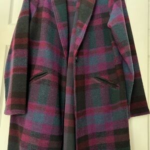 Nicole Miller Burgundy and Black Coat